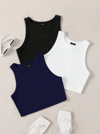 Toochki Top for Women| Crop Top for Women | Short Top for Women | Tops | Lycra Top for Women | Pack of 3 Tops for Women | Strach