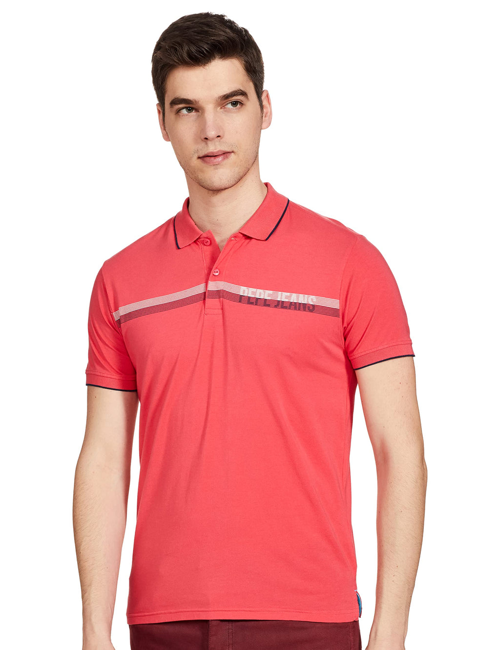 Pepe Jeans MenS Regular Fit Striped Polo T-Shirts