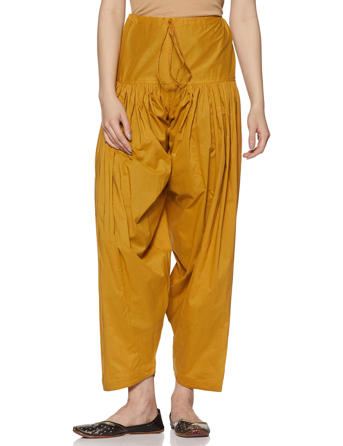 Aurelia WomenS Regular Fit Cotton Salwar (19Fea60042-600303_Gold_Large_Gold_L)