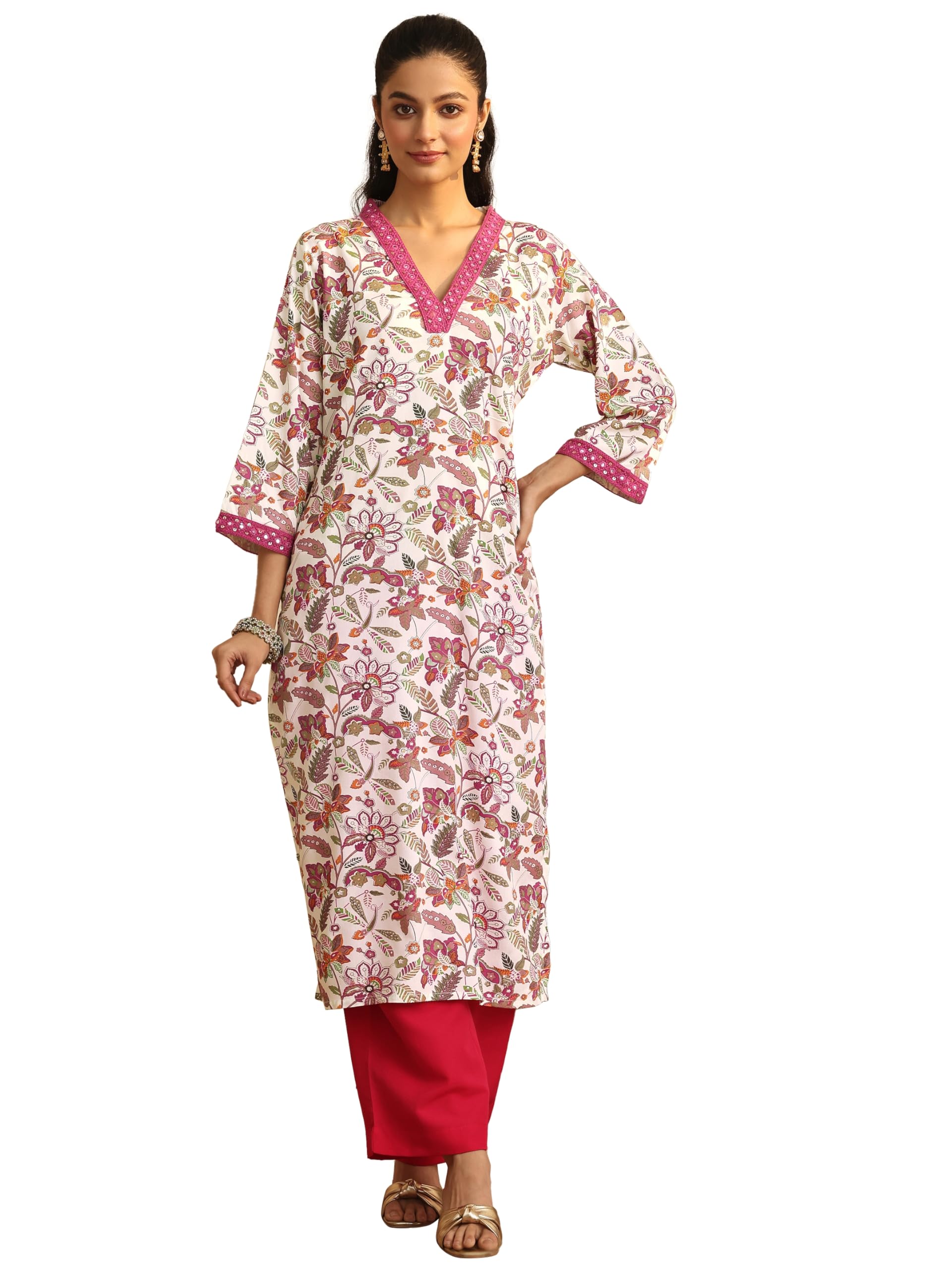 Libas Printed Rayon Straight-Fit Kurta For Women (43073Xxl)