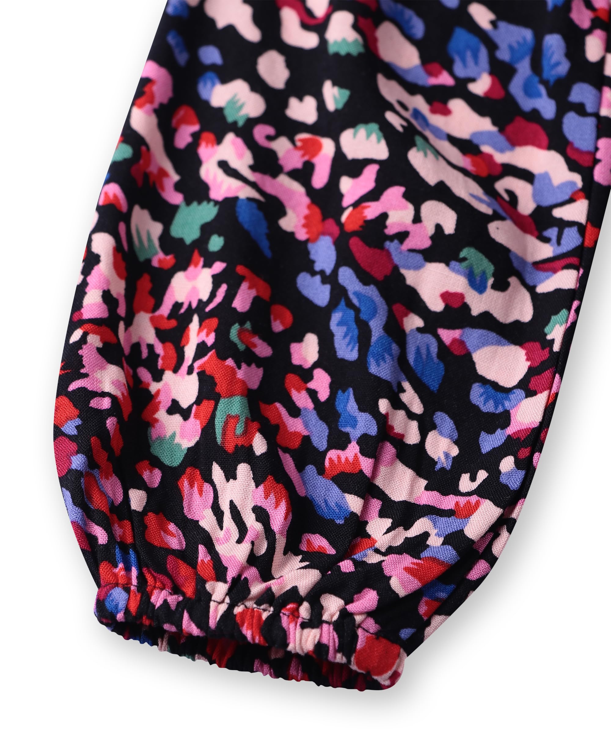 Beebay Kids Girls Button -Through Printed A-line Dress Black