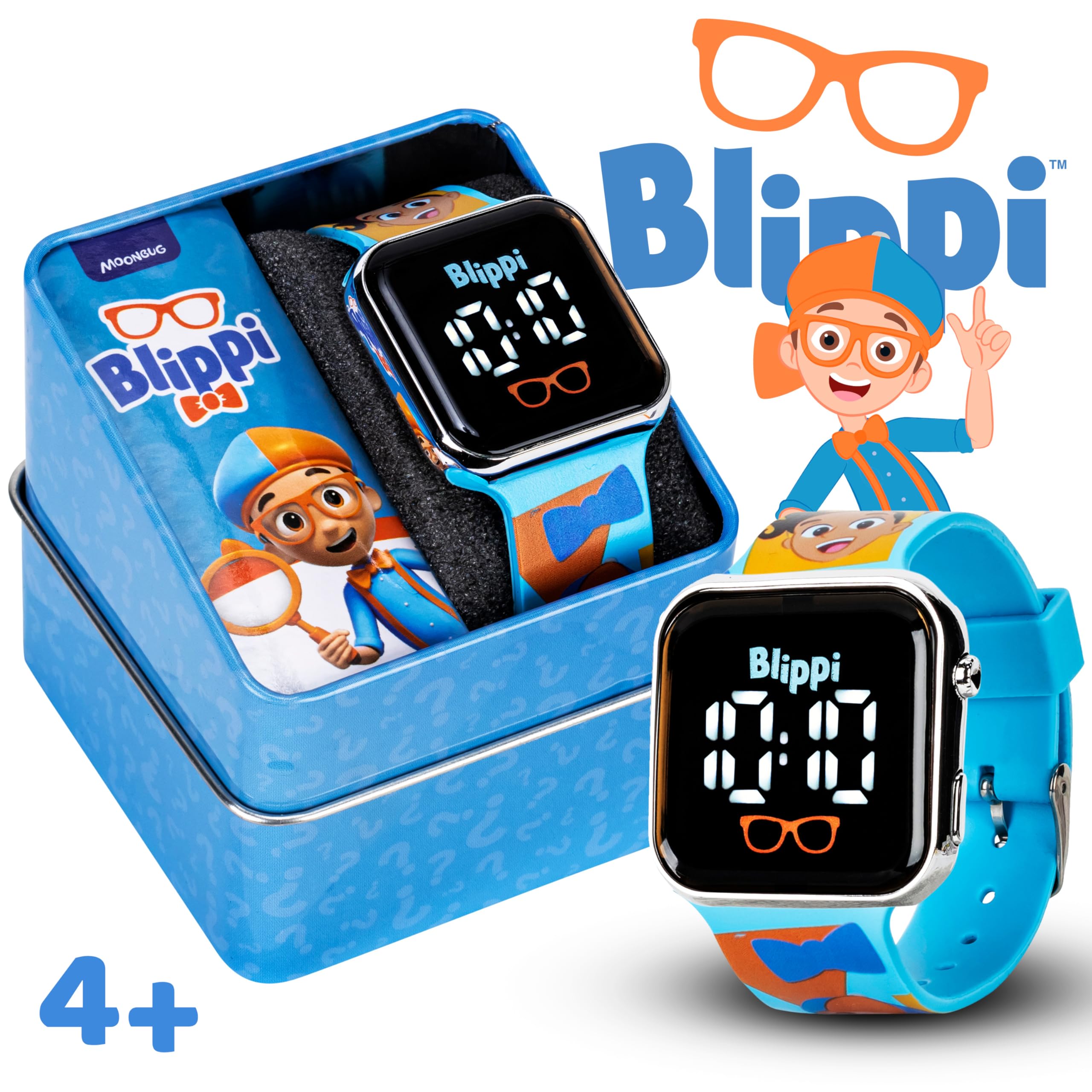 Blippi Kids LED Watch - Interactive Teaching Tool with Fun LED Lights, Durable Blue Strap, Educational Screen Time