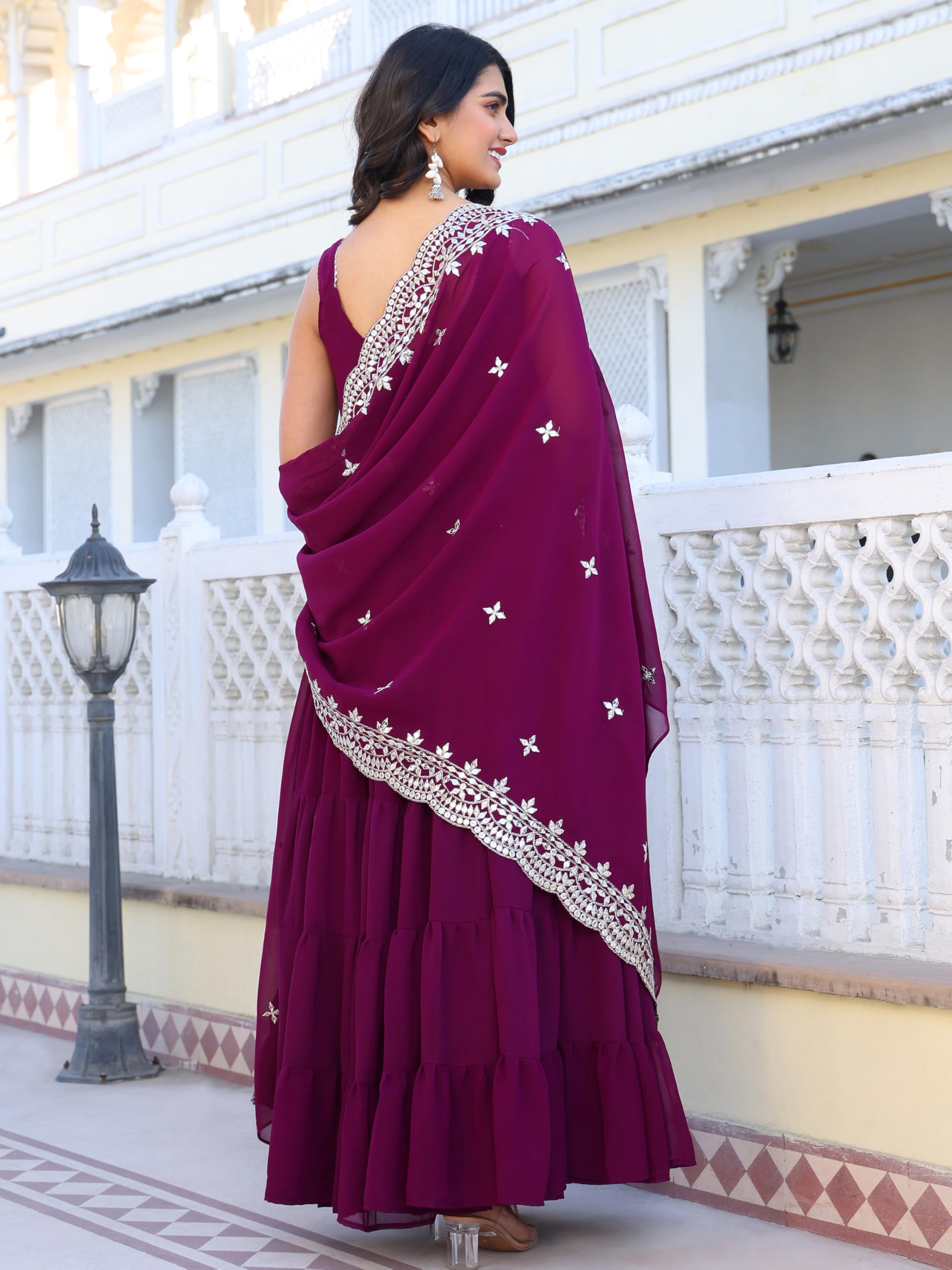 Fashion Basket Pink Georgette Anarkali Kurta For Women