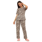 Sweet Dreams Women Printed Pyjama Set Coffee