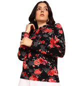 POPWINGS Women Casual Multicolor Floral Printed Hooded Pocket Sweatshirt | Winter Wear | Trendy Womens Sweatshirts