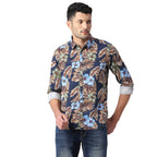 Pepe Jeans Cotton MenS Regular Fit Printed Shirts Blue, Medium