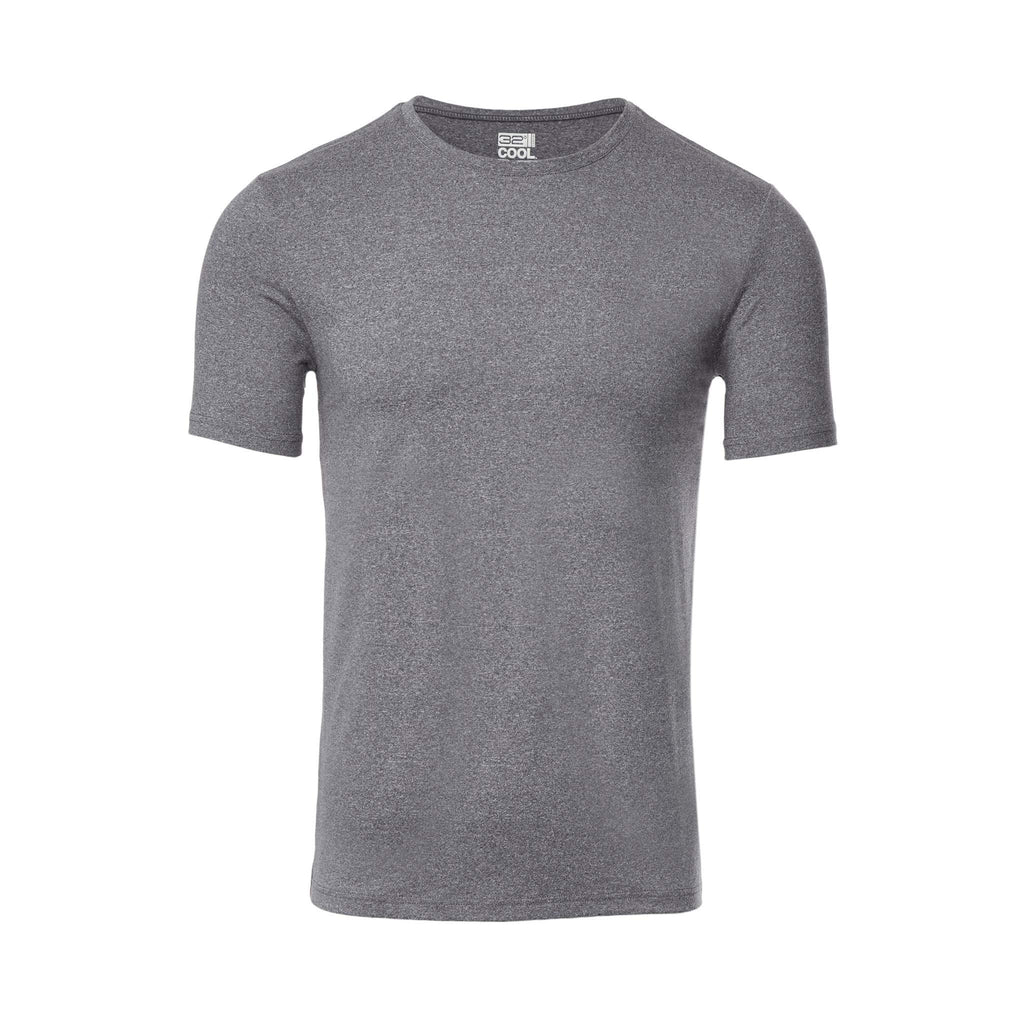 32 DEGREES Mens Cool Solid Crew Neck Tee Shirt, Dark Grey Heather, Size Medium