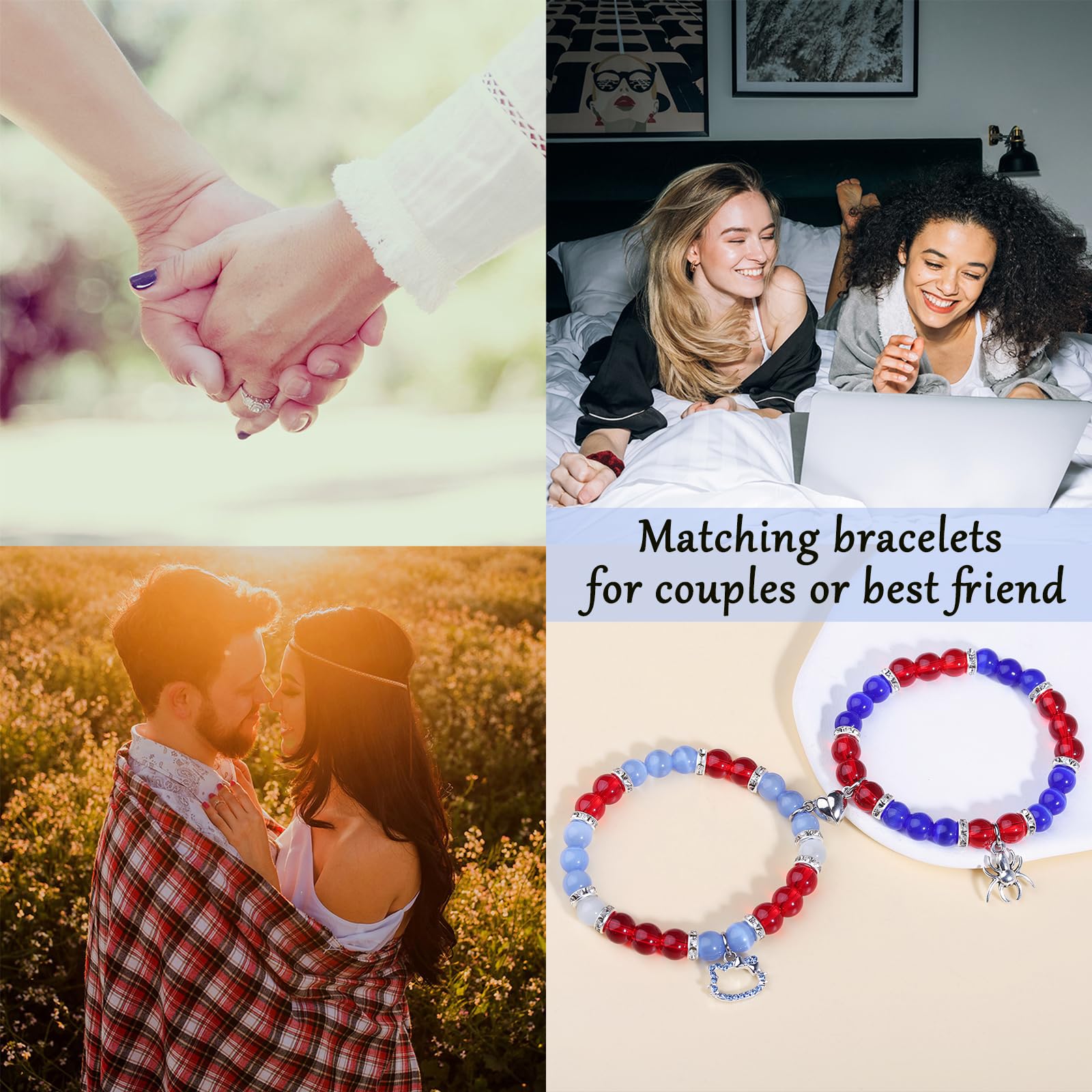 Miss Pink Matching Bracelets for Couples Best Friend, Kitty Spider Couples Bracelets Bff Friendship Matching Bracelet Jewelry Ch