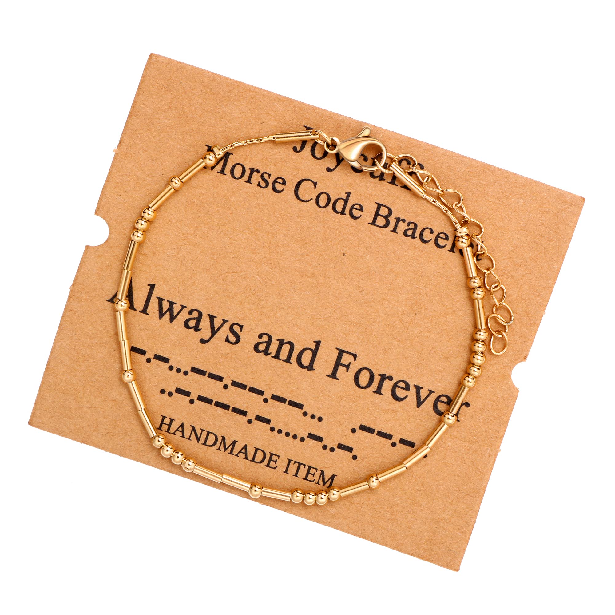 JoycuFF Morse Code Bracelets for Women Always and Forever Inspirational Birthday Valentine's Day Christmas Gifts for Friend Mom 