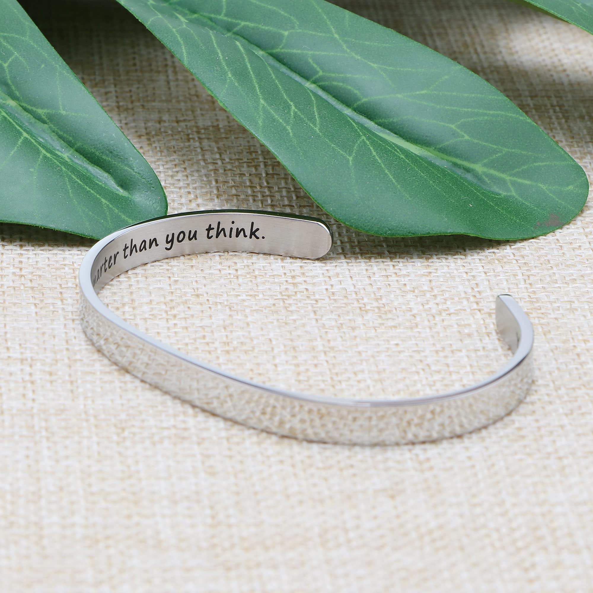 Motivational Gift for Women Inspirational Bracelets for Women Silver Birthday Christmas Graduation Jewelry for Her
