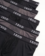 IZOD Men's Underwear - Performance Boxer Briefs with Mesh Functional Fly (5 Pack), Size Large, Black/Magnet/Black/Magnet/Black