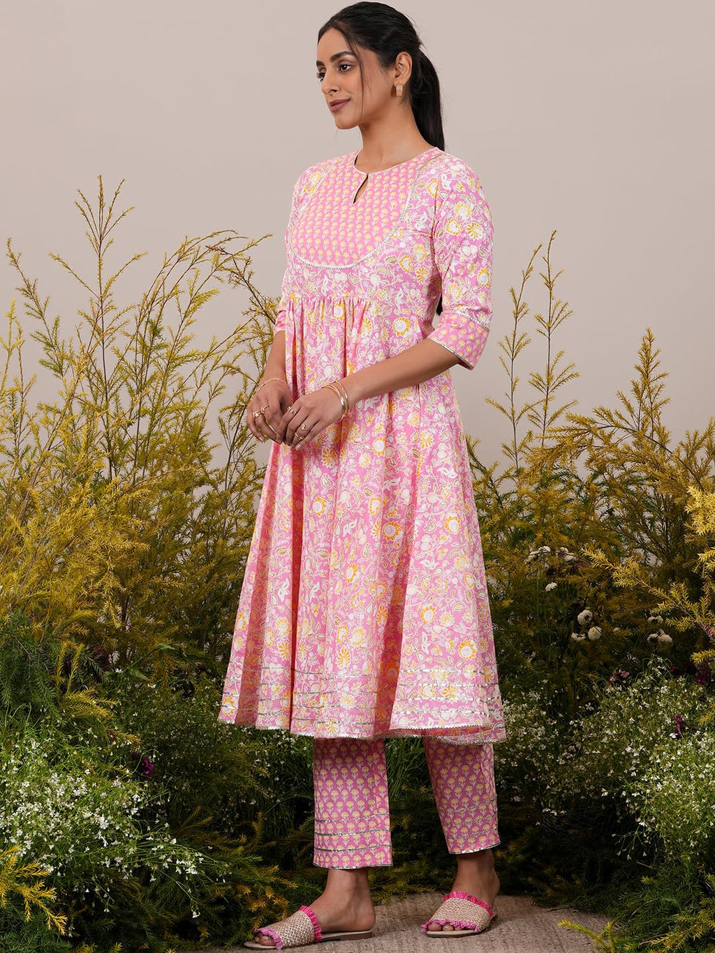 Libas WomenS Cotton Kurta Sets (35242_Pink