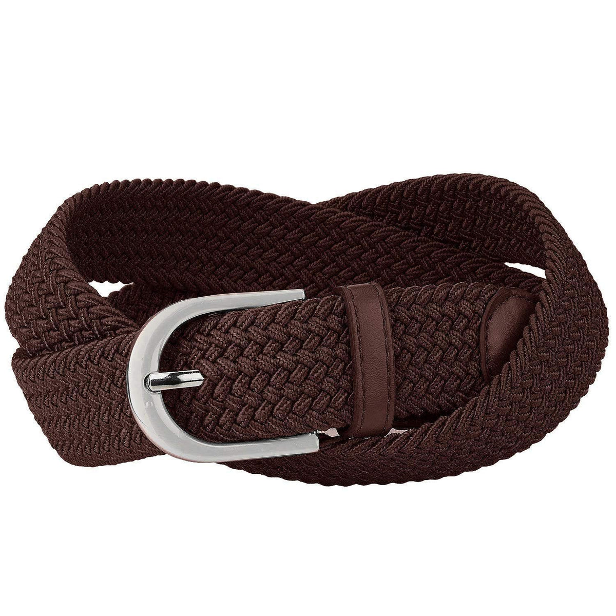 Pinkit Stylish Stretchable Braided Belt For Women/Ladies/Girls (Fits Waist Size 24 To 30)  Brown Colour (Pack Of 1) 24-30