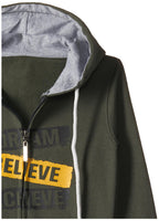 T2F Cotton Hooded Neck Regular Fit Hoodie (Boys-SS_35_Olive