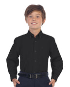 Gioberti Boy's Oxford Long Sleeve Dress Shirt, Black, Size 12