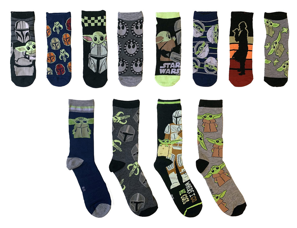 Star Wars Mandalorian The Child Mens 12 Days of Socks in Advent Gift Box