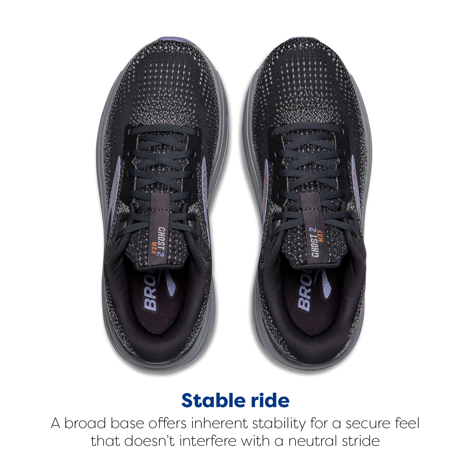 Brooks Womens Ghost Max 2 Neutral Running & Walking Shoe - Ebony/Sweet Lavender/Alloy - 10.5 Wide