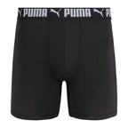 PUMA Men's 3 Pack Athletic Fit Boxer Briefs, Black, Small