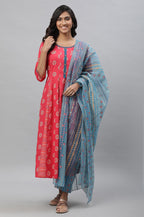 Aurelia Women'S Cotton Kurta-Tight-Dupatta