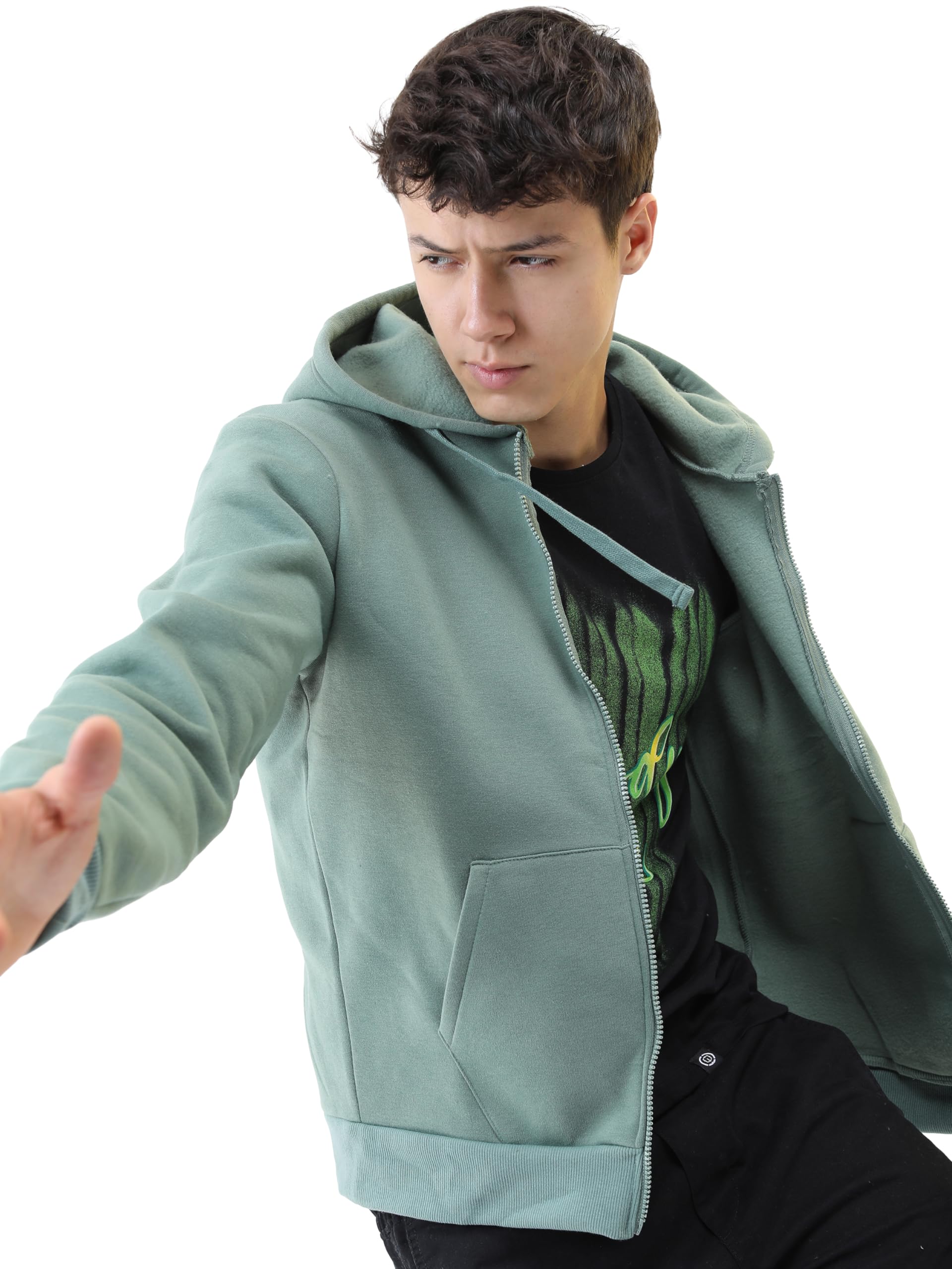 Ketch Polyester Men Full Sleeve Slim Fit Hooded Neck Sweatshirt Khss000001 Yellow Large
