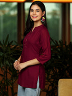 Libas Womens Viscose Rayon Straight Kurtis (29289I_Maroon