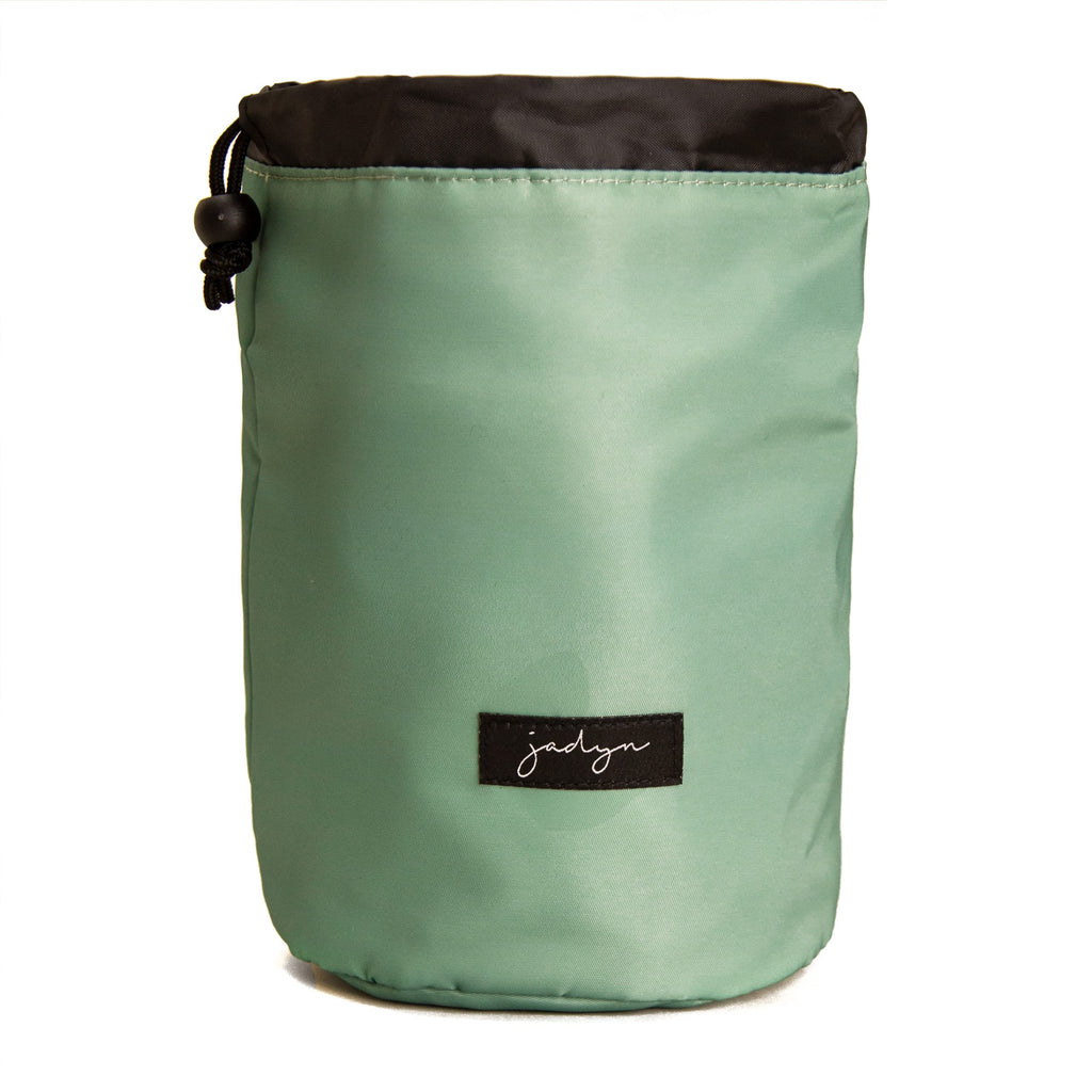 Jadyn Cinch Top Compact Travel Makeup Bag and Cosmetic Organizer for Women (Sage Green)