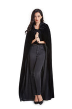 Crizcape Unisex Halloween Costume Cape Hooded Velvet Cloak for Men and Womens Black