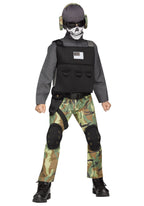 Fun World Big Boy's Med/skull Soldier Chld Cstm Childrens Costume, multi, Medium