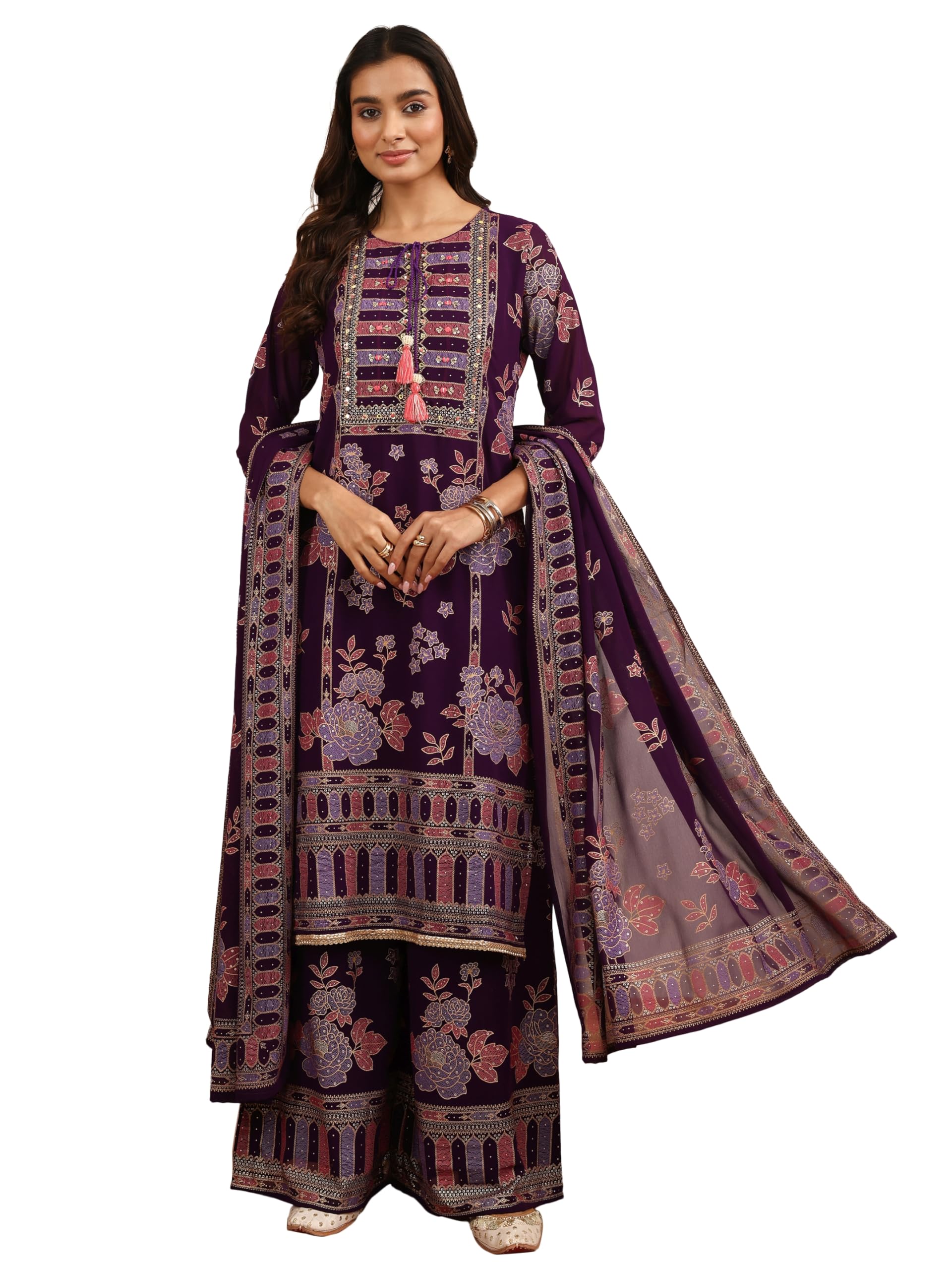 Libas Printed Georgette Straight Kurta Set For Women (51860Xl)