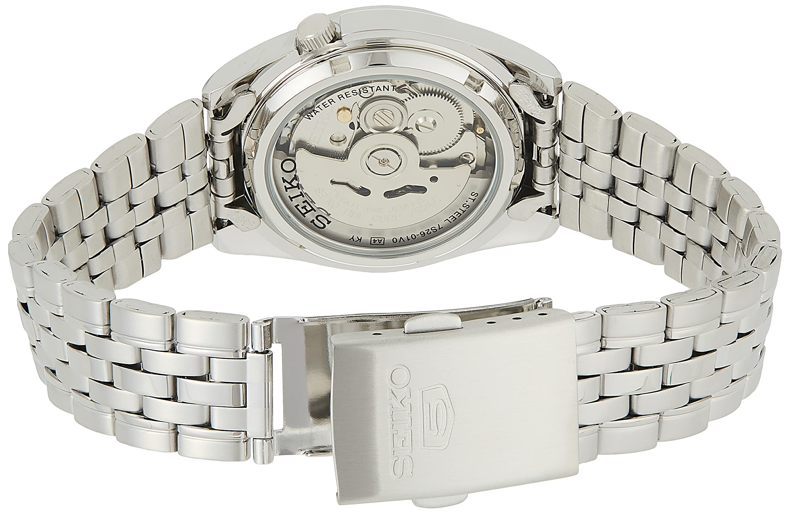 Seiko Men's SNK361 Stainless Steel Analog with Black Dial Watch