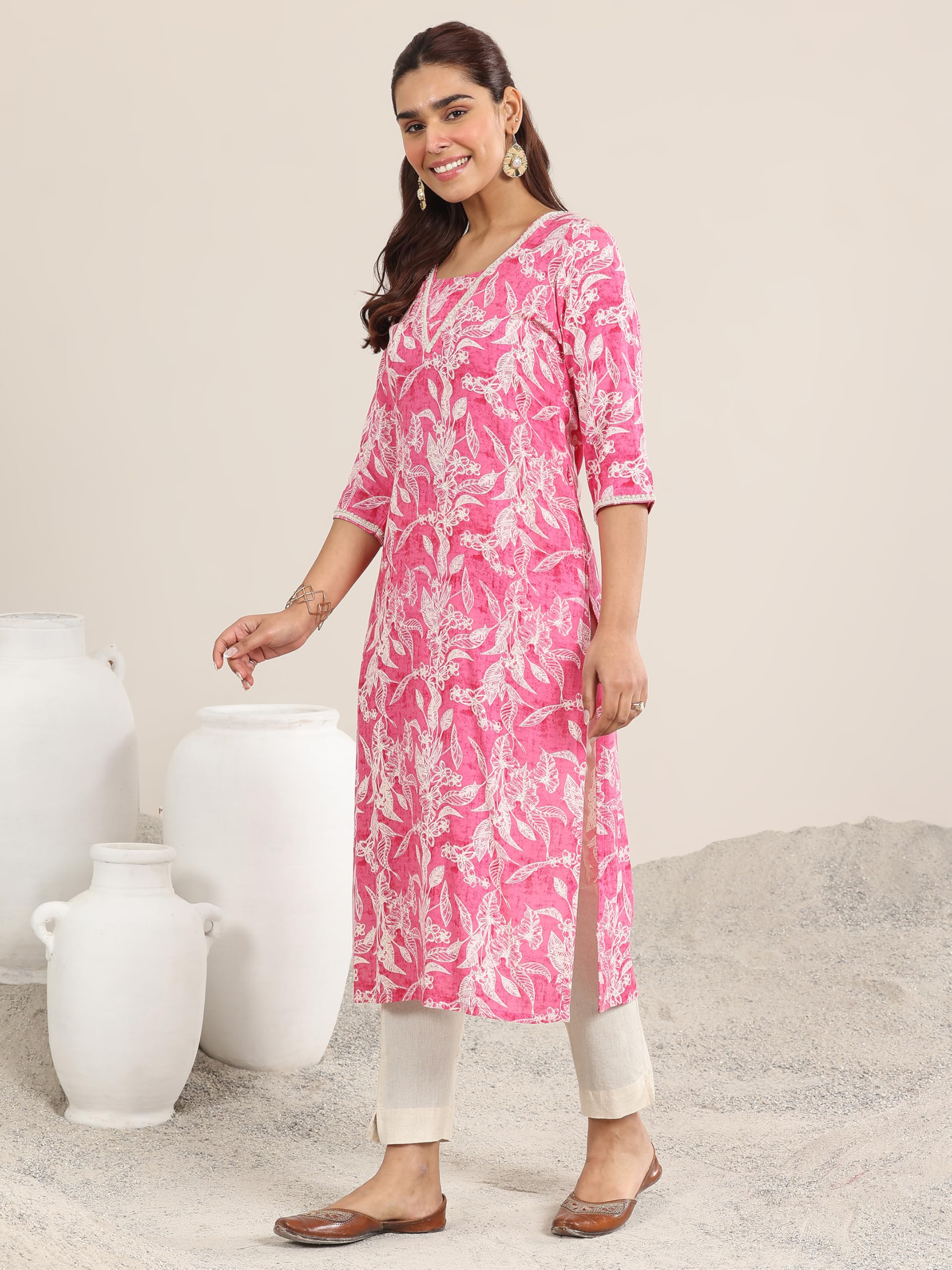 Libas WomenS Viscose Printed Regular Kurta (29473O Pink