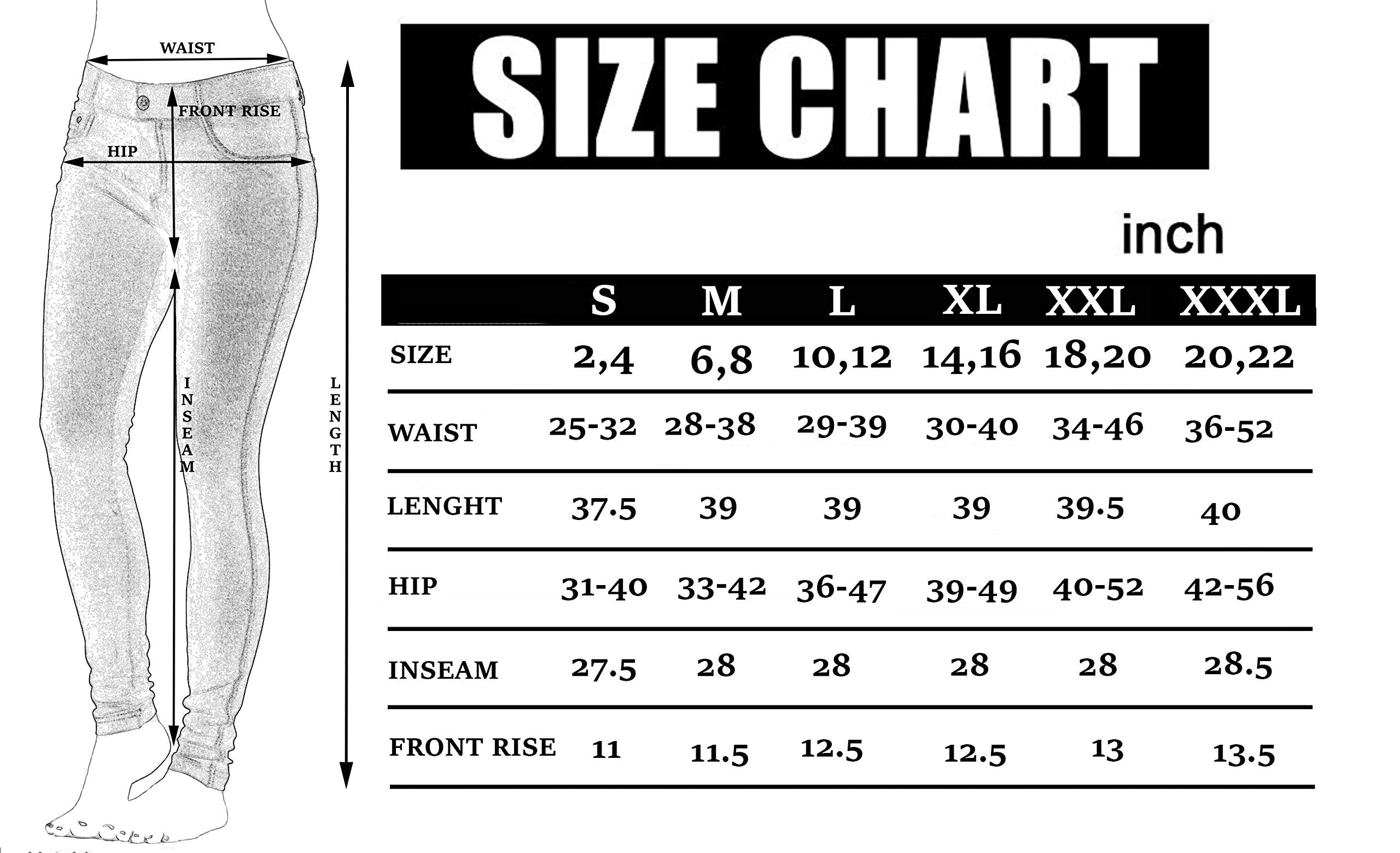 Prolific Health Women's Jean Look Jeggings Tights Yoga Many Colors Spandex Leggings Pants S-XXL (Medium, Black Type2)