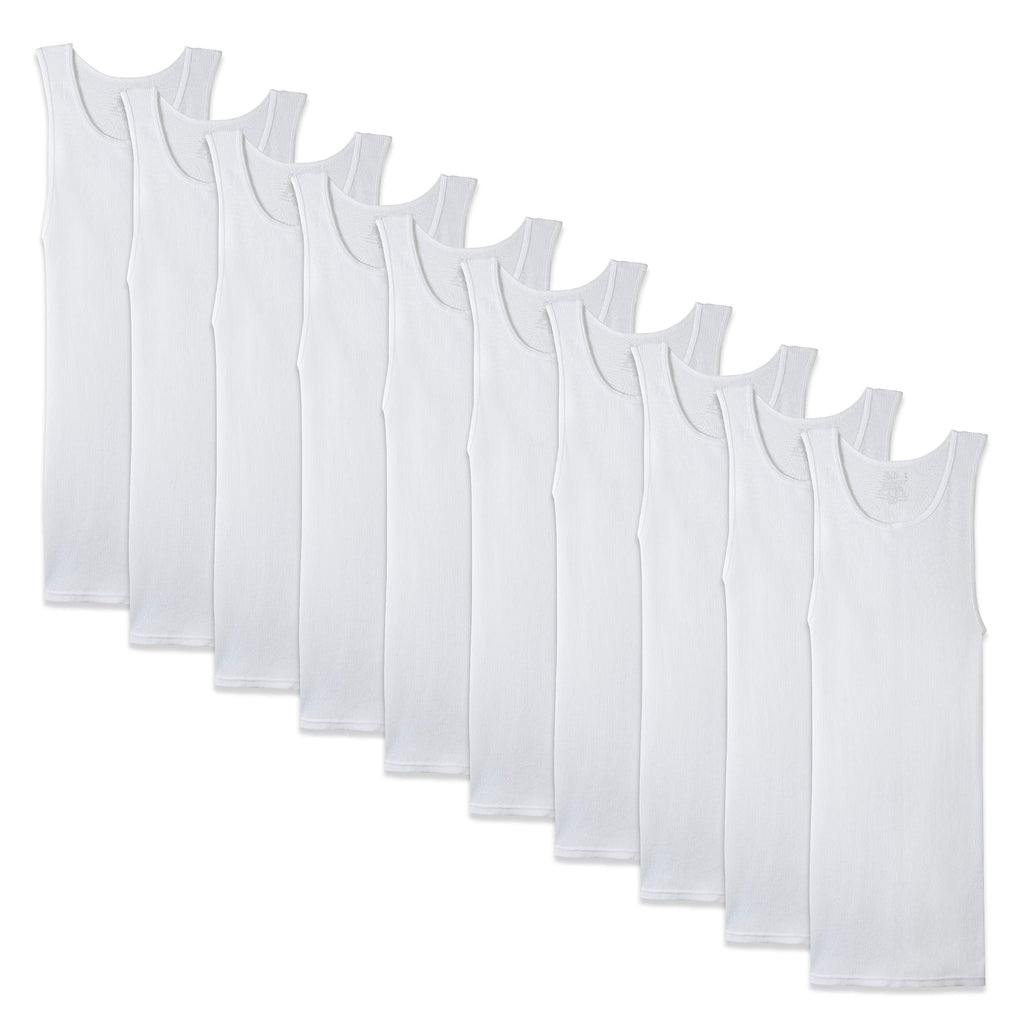 Fruit of the Loom Men's A-Shirt, White (10 Pack), Medium