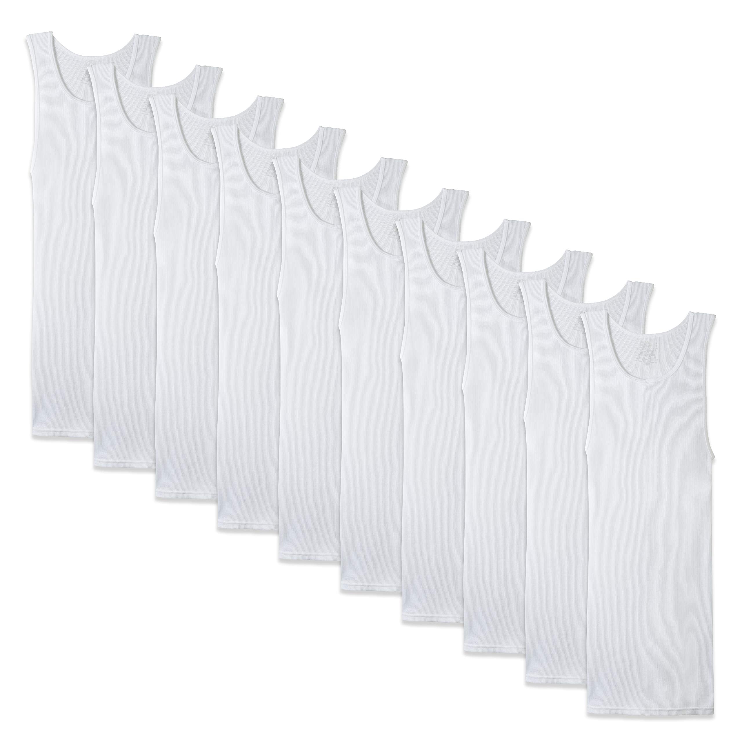 Fruit of the Loom Men's A-Shirt, White (10 Pack), Medium