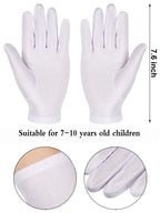 SATINIOR 6 Pairs Black White Kid Costume Glove Short Cosplay Glove Girl Boy Dress up for Halloween Party Opera Accessories
