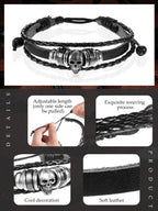 Hicarer 6 Pcs Spiked Studded Bracelets Punk Leather Rivets Bracelet Cuff for Men Women Halloween Accessories(Retro Style)