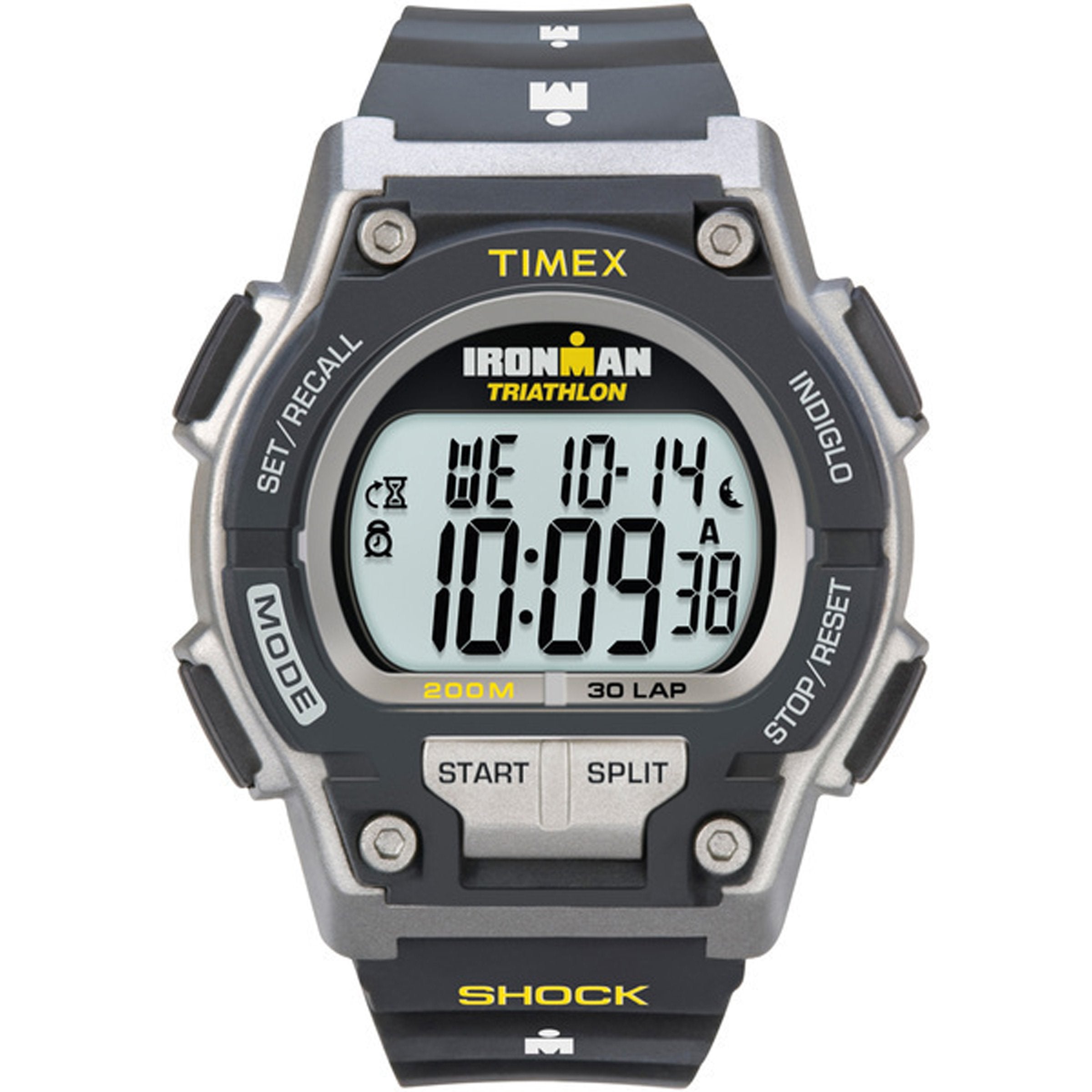 Timex Men's T5K195 Ironman Endure 30 Shock Full-Size Black/Yellow Resin Strap Watch