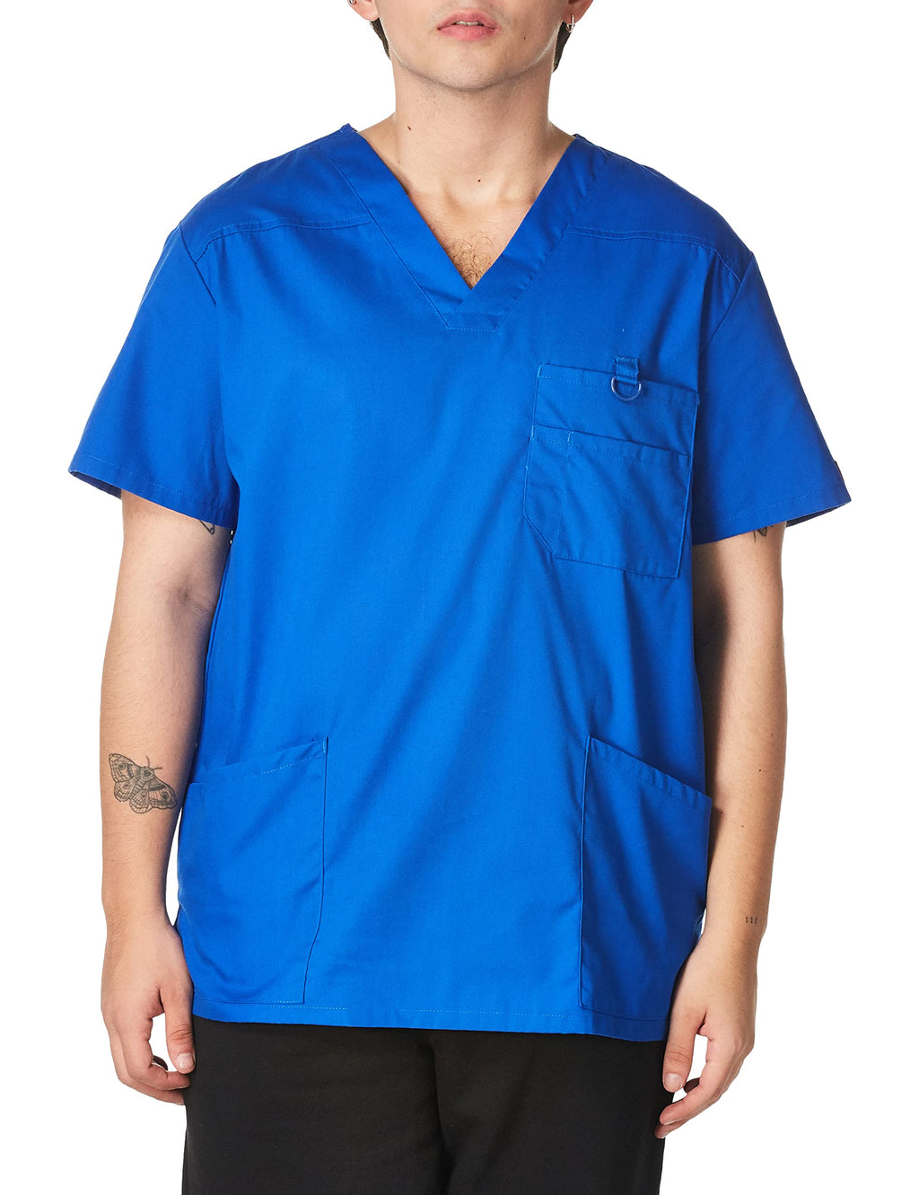 Dickies Men's EDS Signature V-Neck Scrub Top, Royal, Medium