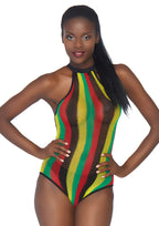 Leg Avenue Rasta net racer back bodysuit Multicolor Color