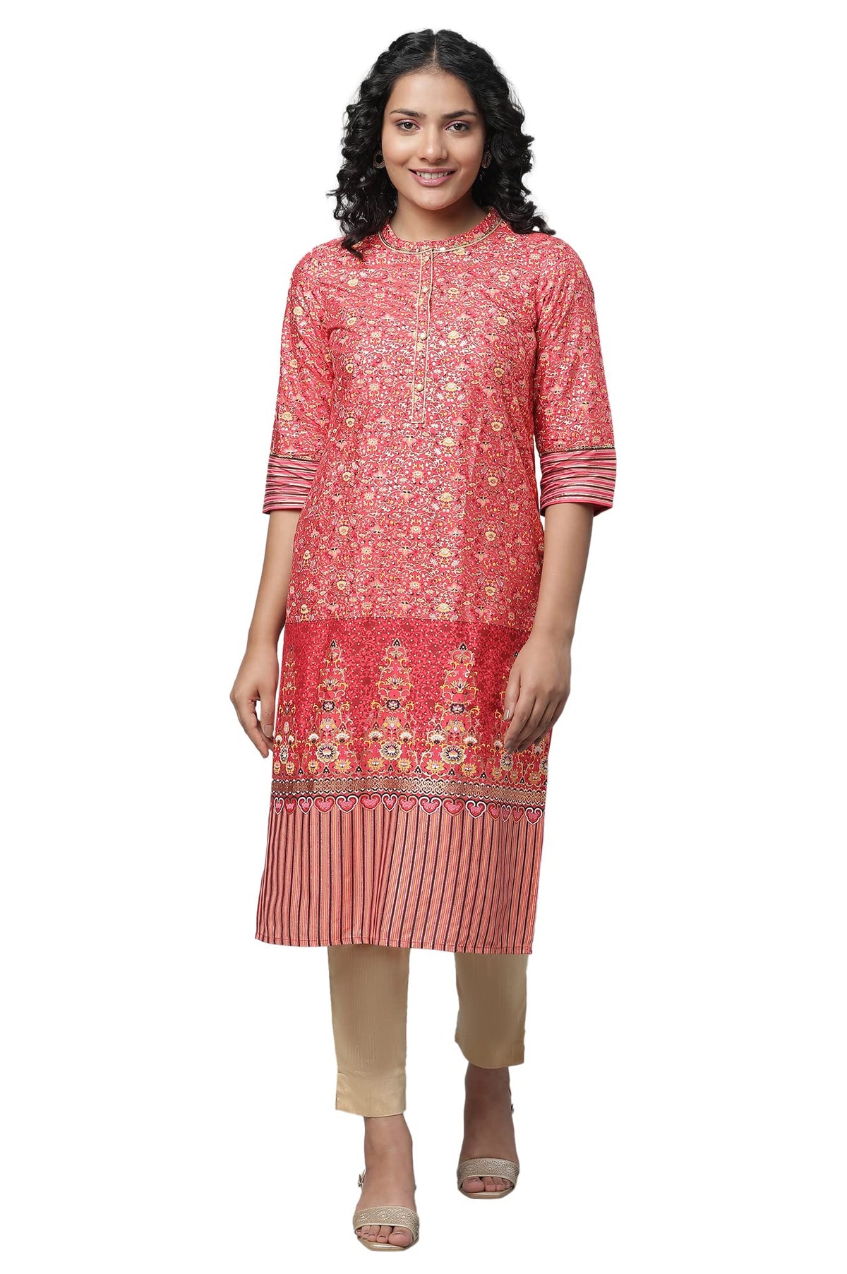 Aurelia Womens Viscose Kurta & Trouser (23FEAS14272-505840_Red
