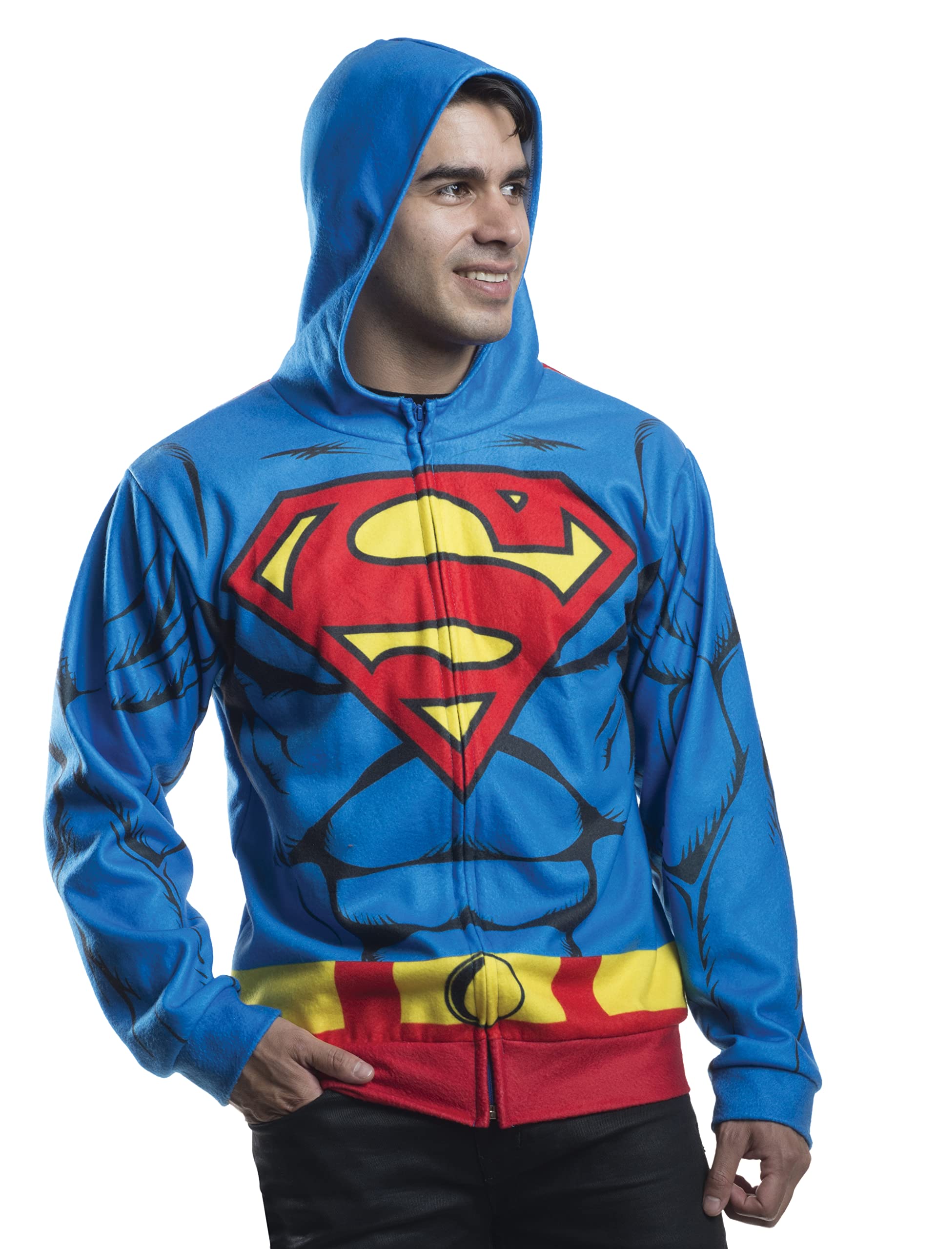 Rubie's Men's Superman Hoodie, Multi, X-Small/Small
