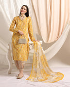 Leriya Fashion Cotton Blend Floral Foil Printed Indian Ethnic Kurta with Pant Set for Women Fancy Patiyala Pant Set for Traditio