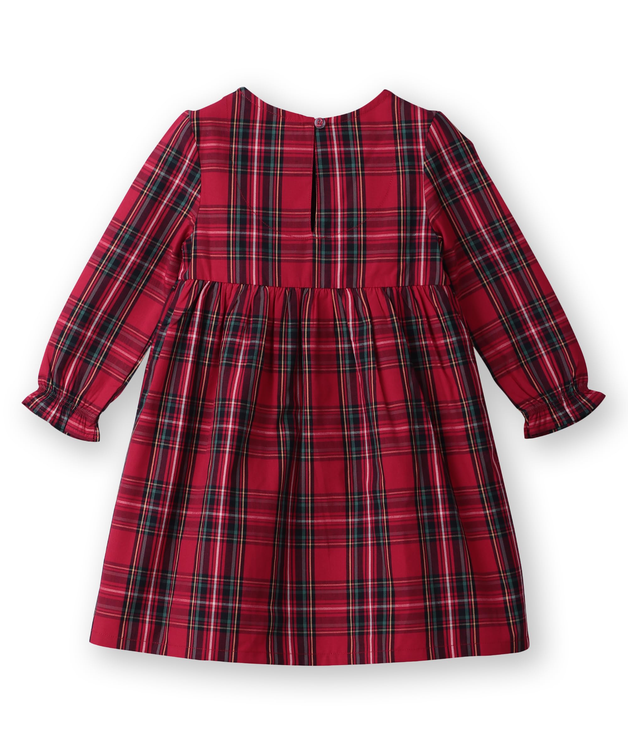 Beebay Kids Girls Tartan Checks Yoke Dress RED