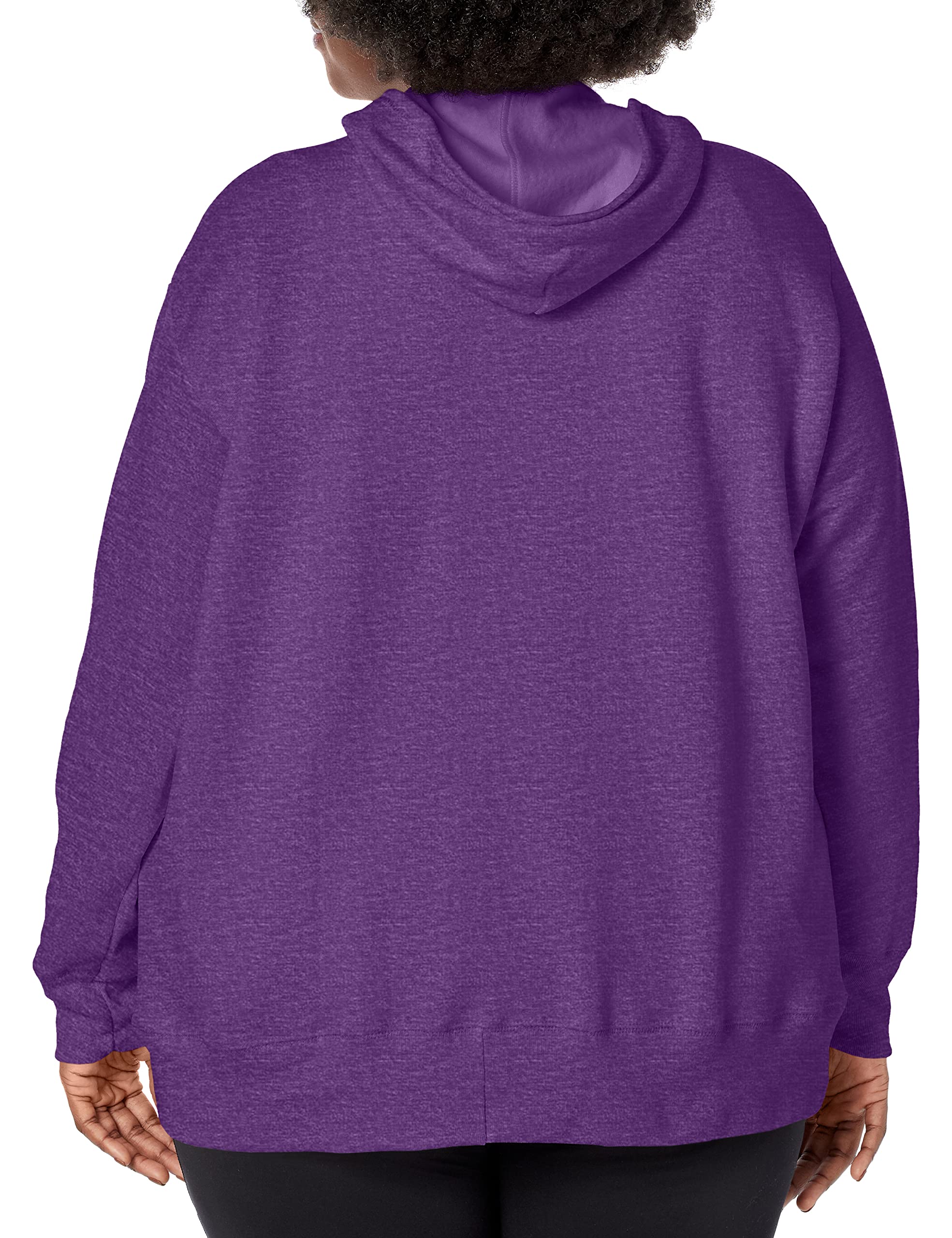 JUST MY SIZE womens Comfortsoft Ecosmart Fleece Full-zip Women's athletic hoodies, Violet Splendor Heather, 3X US