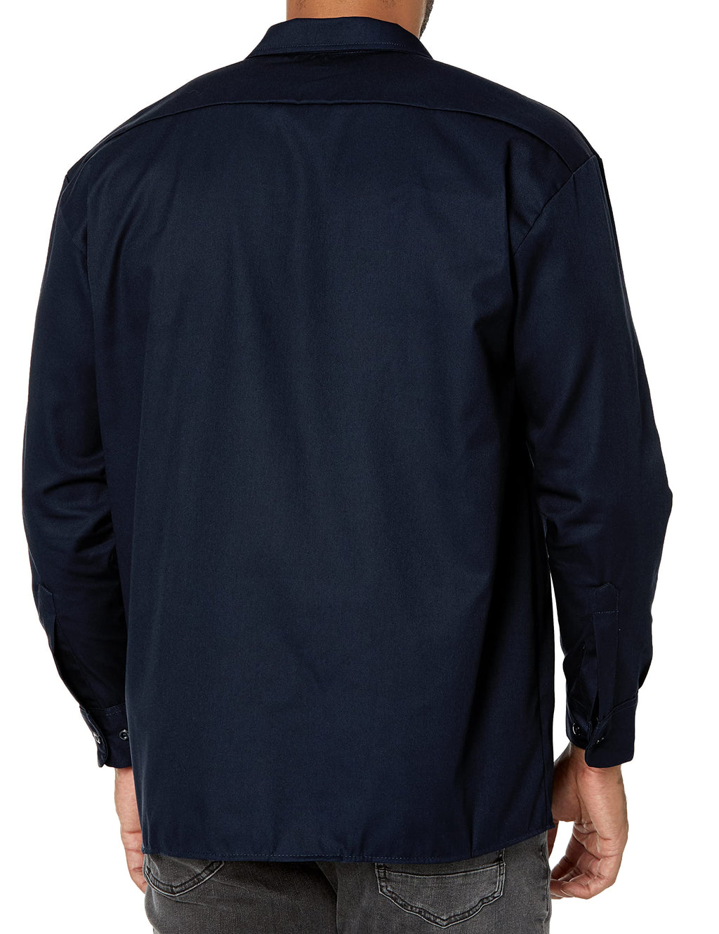 Dickies Men's Long Sleeve Work Shirt, Dark Navy, Large