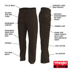 Wrangler Riggs Workwear mens Ranger work utility pants, Bark, 56W x 32L US
