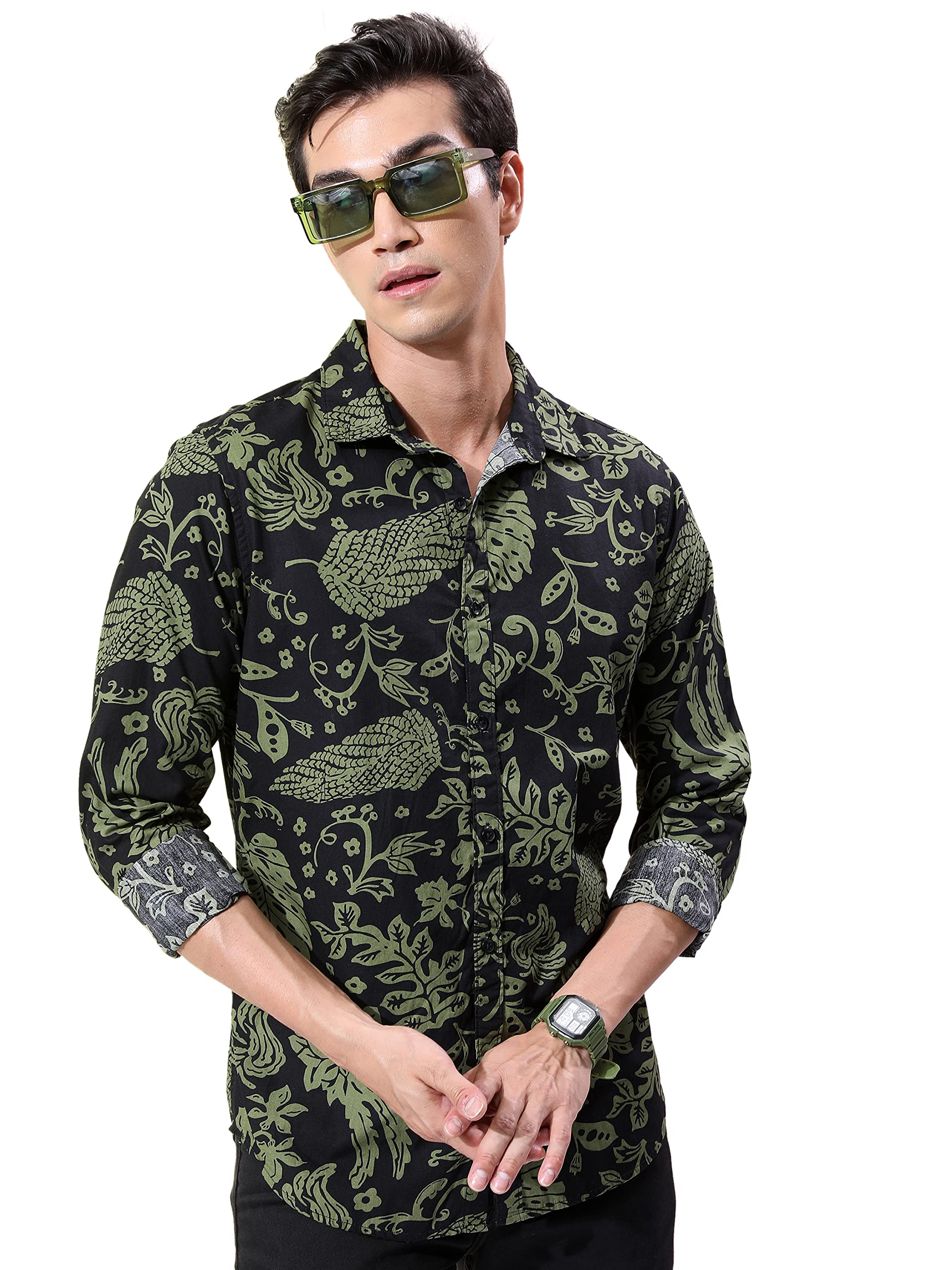 Ketch MenS Slim Fit Shirt (Khsh001362_Olive – Wardrobecrush