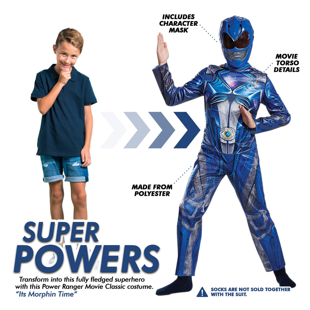 Disguise DG18975G Childs Blue Ranger Classic Costume&#44; Size 10-12