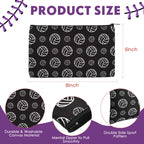 20 Pcs Sport Makeup Bag Sport Cosmetic Bag Canvas Gifts Softball Volleyball Football Baseball Tennis Accessories for Girls Toile