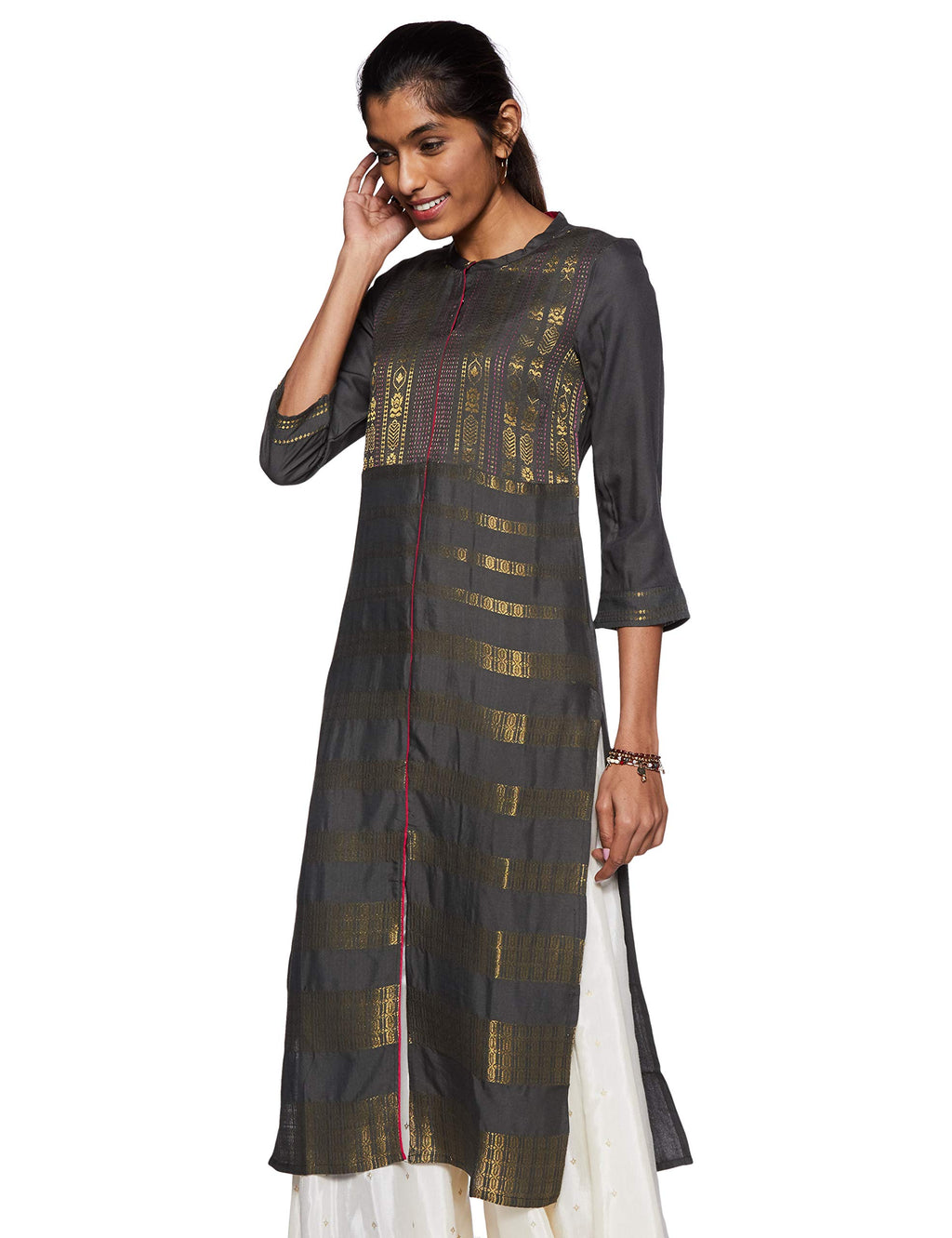 Aurelia Women Rayon Regular Fit Kurta (19Aua10814-700472_Grey_X-Small)